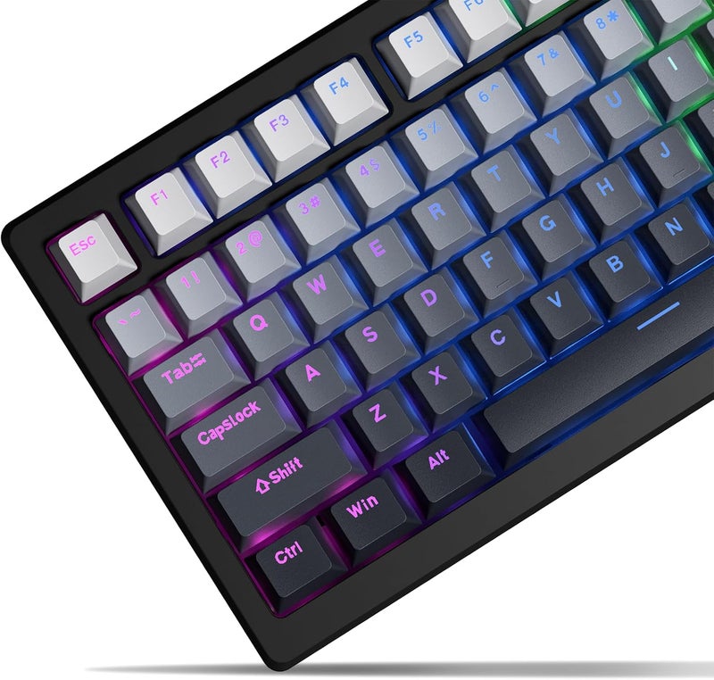 SDYZ أزرار مفاتيح PBT المتألقة XVX، أزرار مفاتيح مخصصة 60 75 100 بالمئة بروفايل OEM، مجموعة أزرار مزدوجة لل61/64/68/84/87/100/104/108 لوحة مفاتيح ميكانيكية للألعاب، رمادي متدرج - Image 1